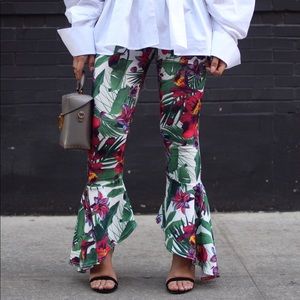 Tropical print trousers